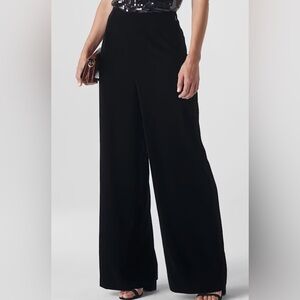 Vintage Wide Leg Black Velvet Trouser Pants Dana Buchman Size 8